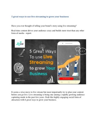 5 great ways to use live streaming to grow your business