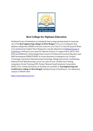 Best College for Diploma Education