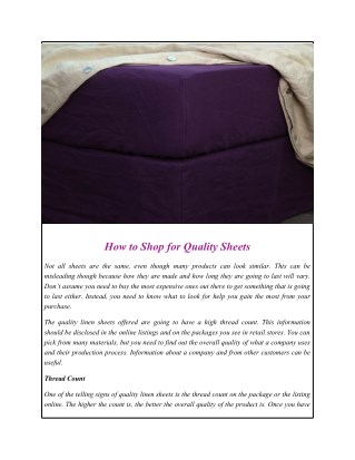 How to Shop for Quality Sheets