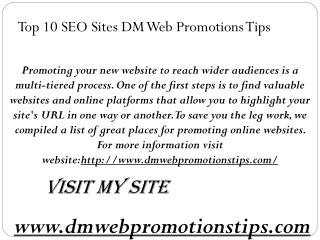 Top 10 SEO Sites | DM Web Promotions Tips