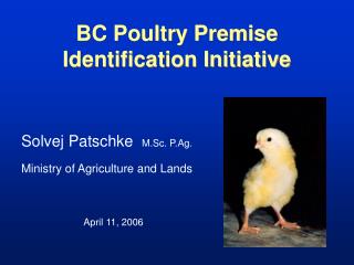 BC Poultry Premise Identification Initiative