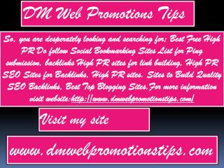 DM Web Promotions Tips