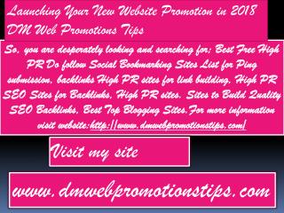 Launching Your New Website Promotion in 2018 | DM Web Promotions Tips