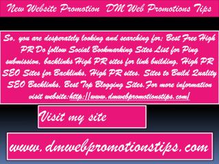 New Website Promotion | DM Web Promotions Tips