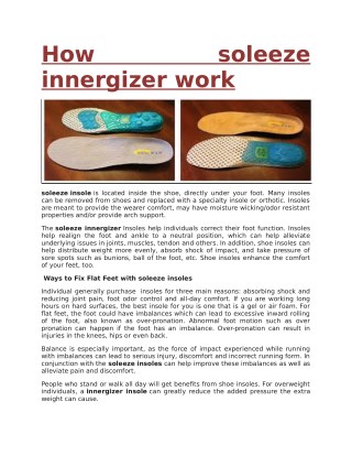 How soleeze innergizer work