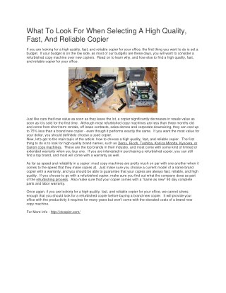 Guide to Buying a New printer