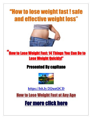 How to lose weight fast ! safe and effective weight loss -weight loss tips - how to lose belly fat