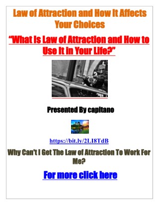 Law of attraction and how it affects your choices - manifest-the secret law of attraction -esther hicks
