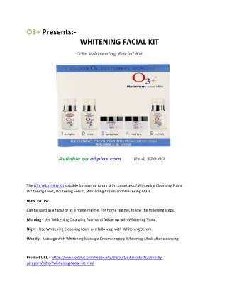 o3 whitening facial kit