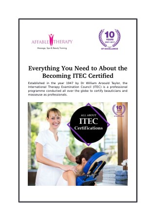 Everything You Need to About the Becoming ITEC Certified