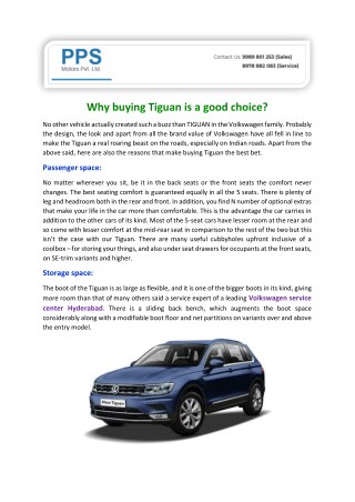 Why buying Tiguan is a good choice