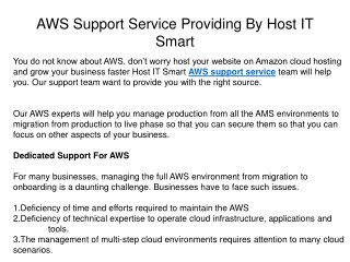 Amazon Web Service Support Provider