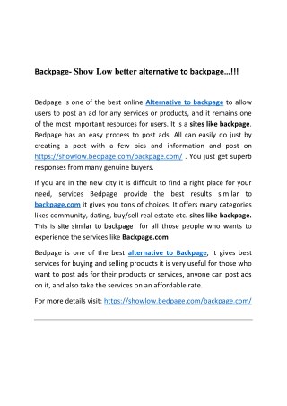 Backpage- Show Low better alternative to backpage…!!!