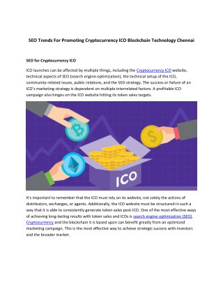 SEO Trends for Promoting Cryptocurrency ICO Blockchain Technology Chennai