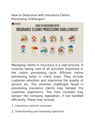 How to Overcome with Insurance Claims Processing Challenges?