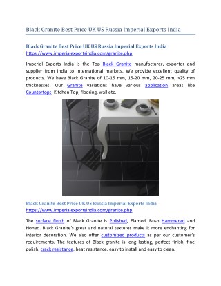 Black Granite Best Price UK US Russia Imperial Exports India