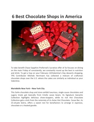 6 Best Chocolate Shops in America