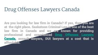 Drug Offenses Lawyers Canada