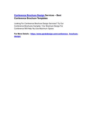 Conference Brochure Design Services – Best Conference Brochure Templates