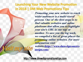 Launching Your New Website Promotion in 2018 | DM Web Promotions Tips