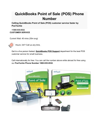 QuickBooks Point of Sale (POS) Phone Number: PosTechie 18009350532