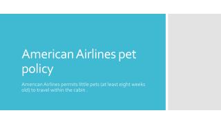 American airlines pet policy