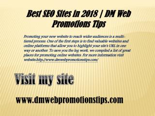 Best SEO Sites in 2018 | DM Web Promotions Tips