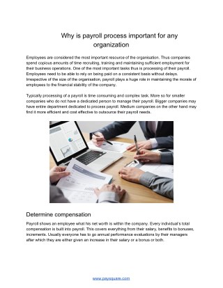 Why is payroll process important for any organization