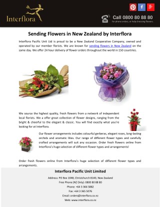 Sending Flowers in New Zealand by Interflora