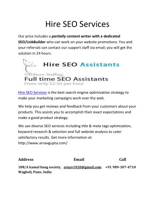 Hire SEO Services - arnavgupta.com