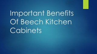 Important Benefits Of Beech Kitchen Cabinets