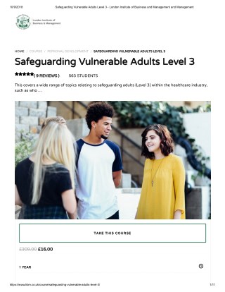 Safeguarding Vulnerable Adults Level 3 - istudy