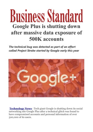 Google Plus is shutting down after massive data exposure of 500K accounts