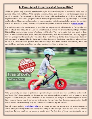Is There Actual Requirement of Balance Bike