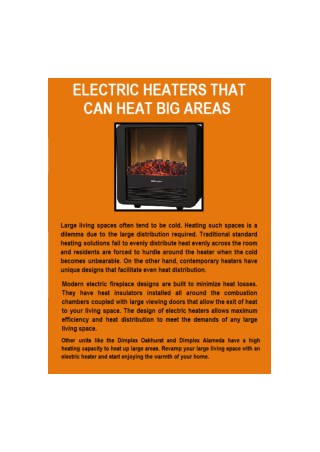 Electric Heaters That Can Heat Big Areas