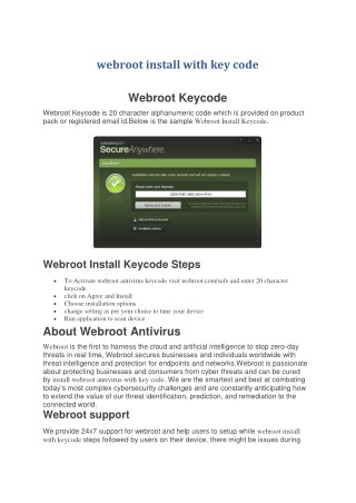 webroot install with keycode
