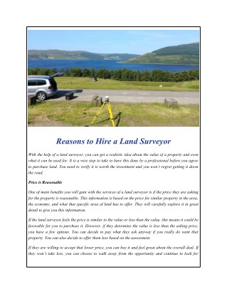 Reasons to Hire a Land Surveyor