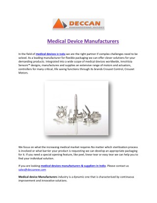 Medical Device Manufacturers