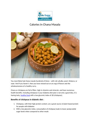 Calories in Chana Masala