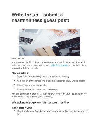 Write for us – submit a health/fitness guest post!