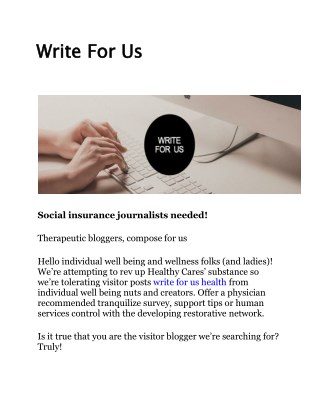 Write For Us