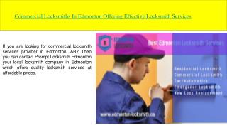 Commercial Locksmiths In Edmonton