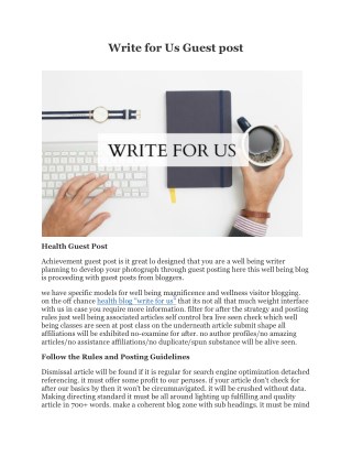 Write for Us Guest post