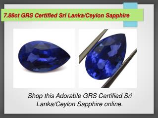 7.88ct GRS Certified Sri Lanka/Ceylon Sapphire