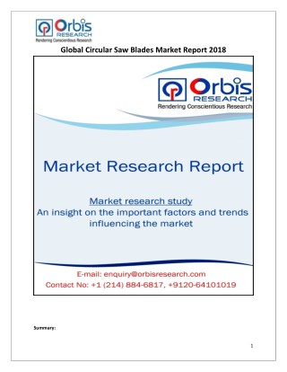 Global Circular Saw Blades Market Report 2018