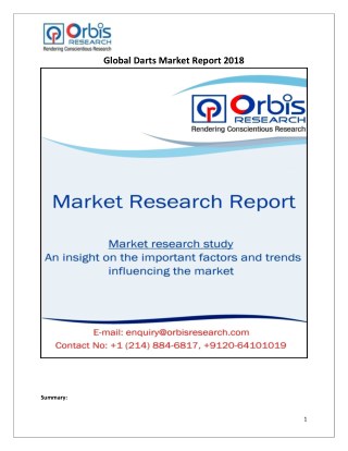 Global Darts Market Report 2018