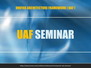 UAF Seminar : Tonex Training