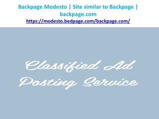 Backpage Modesto | Site similar to Backpage | backpage.com