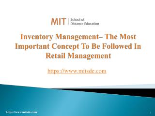 Inventory Management– The Most Important Concept To Be Followed In Retail Management | MITSDE