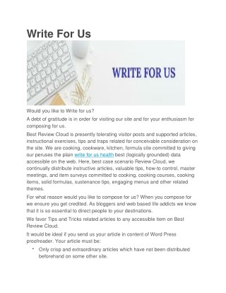 Write For Us